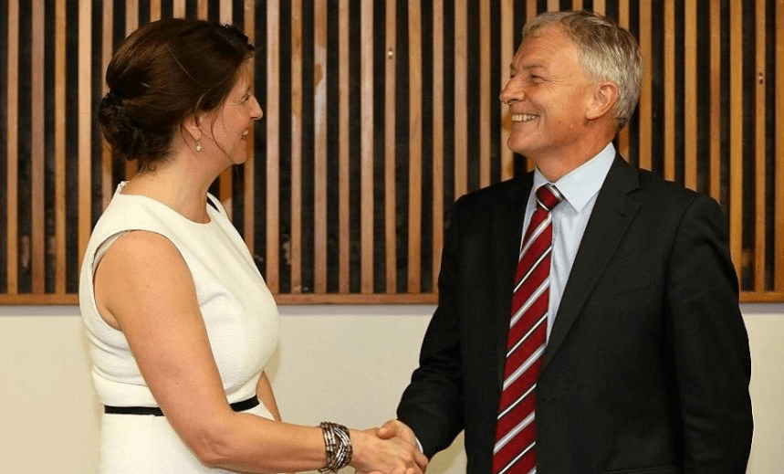 One horse race? Vic Crone and Phil Goff at a mayoral debate. Photo: Fiona Goodall, Getty 
