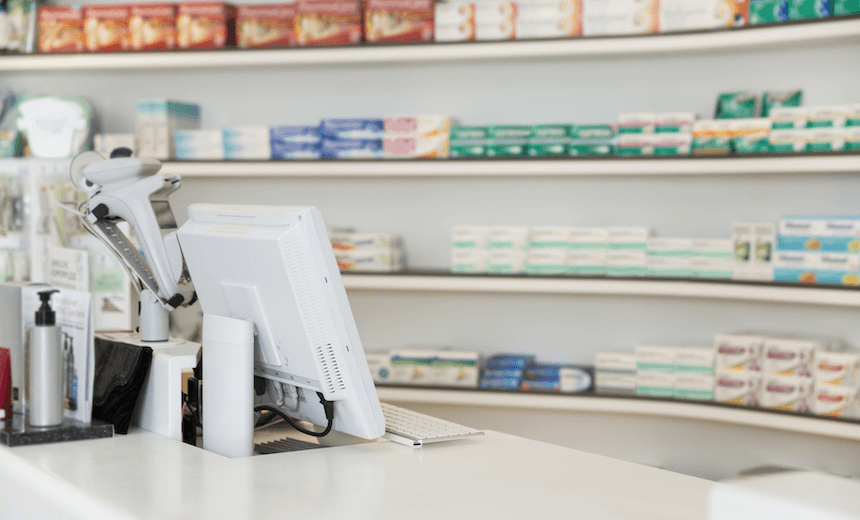 Salesroom of a pharmacy 
