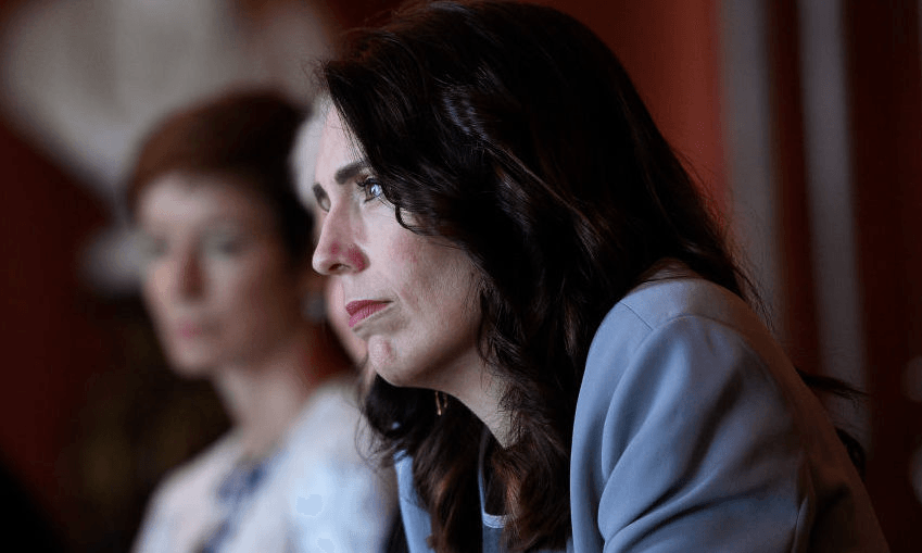 Jacinda Ardern attends during a meeting with Australian Prime Minister Scott Morrison at Admiralty House today. (Photo by Bianca De Marchi – Pool/Getty Images) 
