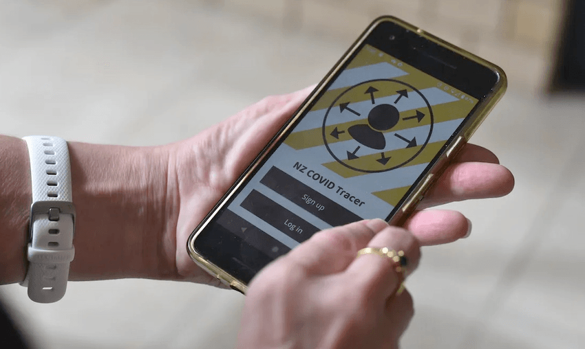NZ Contact Tracer app (Photo: The Conversation, CC BY-ND) 
