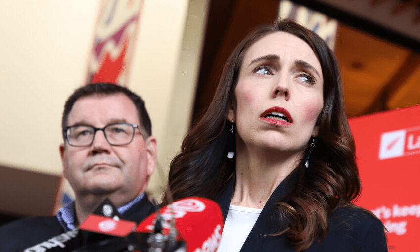 Grant Robertson and Jacinda Ardern on the campaign trail, 11 October 2020. (Photo: Lynn Grieveson/Newsroom/Getty Images) 
