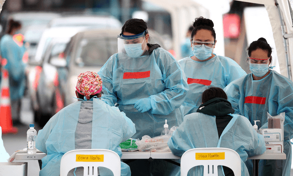 The Covid-19 testing facility in Ōtara town centre, Auckland on August 14, 2020 (Photo: Fiona Goodall/Getty Images) 
