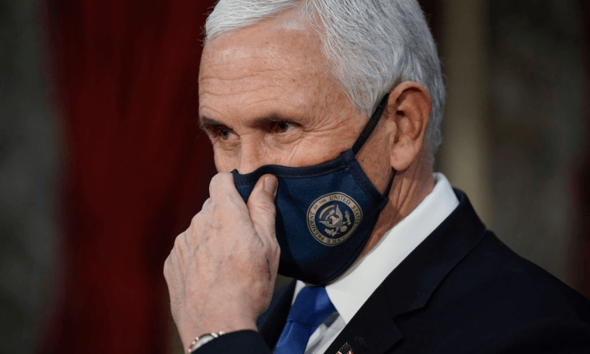 Vice-president Mike Pence at the Capitol in Washington earlier this week. Photo by J. Scott Applewhite-Pool/Getty Images 
