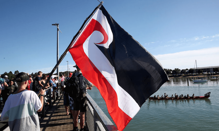 The crowd on the bridge on Waitangi Day 2018 (Photo: Phil Walter/Getty Images) 
