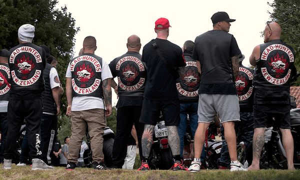 A funeral for a Head Hunters associate who was shot dead in February 2020 (Photo: Alan Gibson / New Zealand Herald) 
